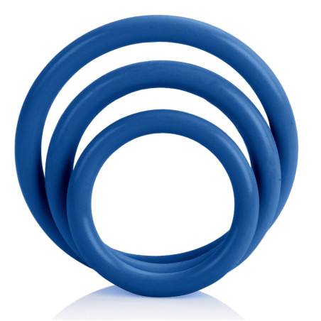 Tri-Rings Cockrings en silicone Bleus