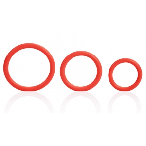 Cockrings Tri-Rings en silicone Rouge