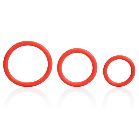Cockrings Tri-Rings en silicone Rouge