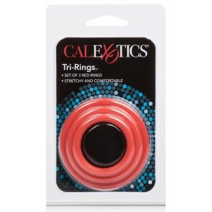 Cockrings Tri-Rings en silicone Rouge