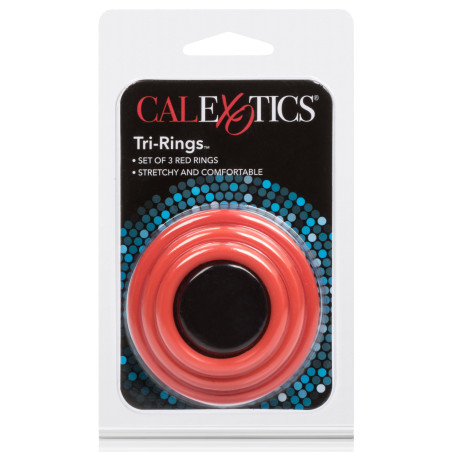 Cockrings Tri-Rings en silicone Rouge