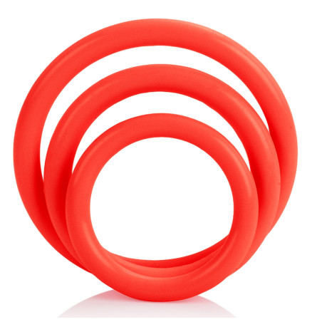 Cockrings Tri-Rings en silicone Rouge
