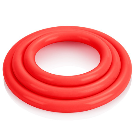 Cockrings Tri-Rings en silicone Rouge