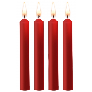 Lot de 4 Mini bougies SM WAX Rouge