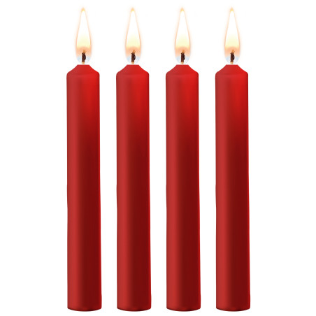 Lot de 4 Mini bougies SM WAX Rouge