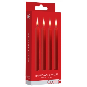 Lot de 4 Mini bougies SM WAX Rouge