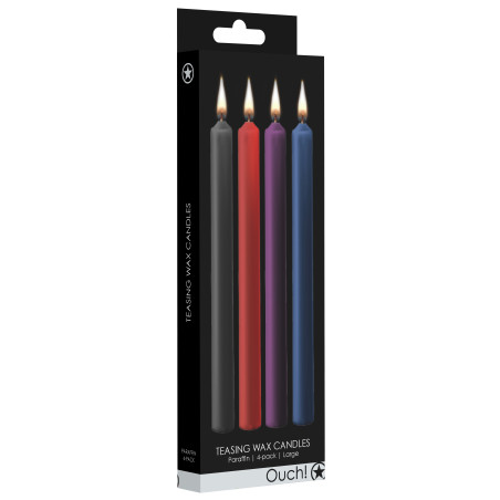 Lot de 4 Bougies SM TEASING WAX Multicolore