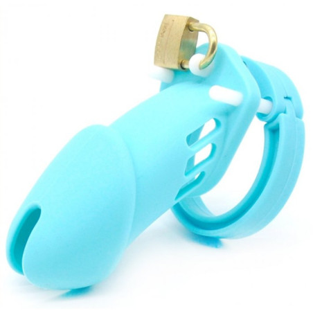 Cage de chasteté Silicone BRAN 9 x 3cm Bleue