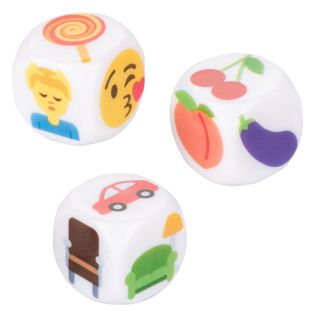 Dés coquins EMOJIGASM x3