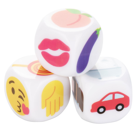 Dés coquins EMOJIGASM x3