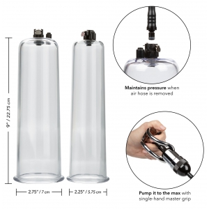 Kit Pompe à pénis 2 Tubes 22cm
