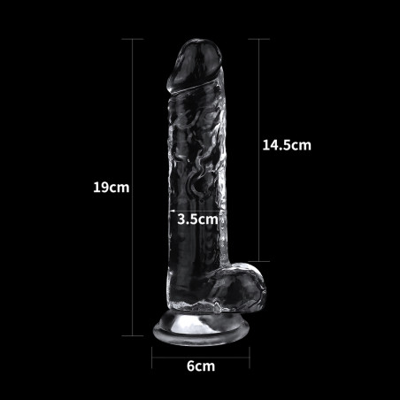 Gode transparent avec bourses FLAWLESS 14 x 3.5 cm