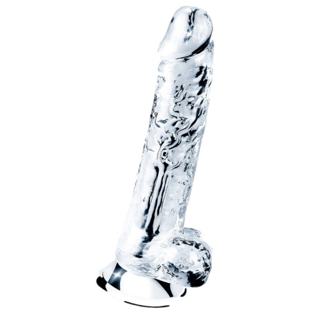 Gode transparent avec bourses FLAWLESS 14 x 3.5 cm
