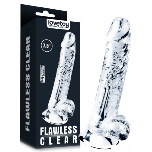 Gode transparent avec bourses FLAWLESS 14 x 3.5 cm