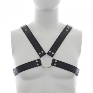 Harnais homme en forme de croix sur la poitrine en simili cuir
