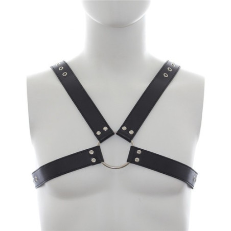 Harnais homme en forme de croix sur la poitrine en simili cuir