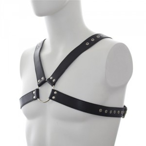 Harnais homme en forme de croix sur la poitrine en simili cuir