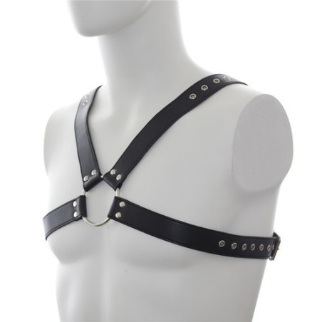 Harnais homme en forme de croix sur la poitrine en simili cuir