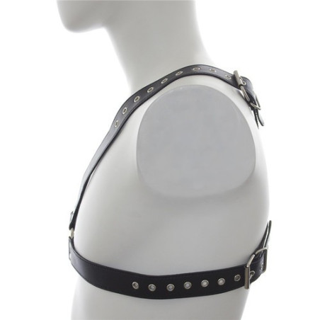 Harnais homme en forme de croix sur la poitrine en simili cuir