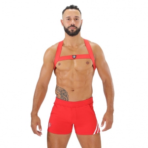 Harnais élastique FETISH X Rouge
