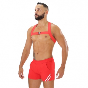 Harnais élastique FETISH X Rouge