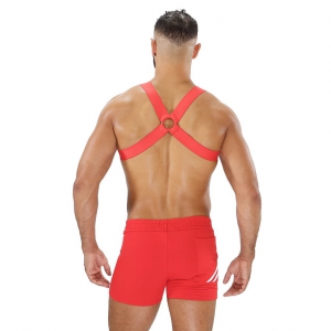 Harnais élastique FETISH X Rouge
