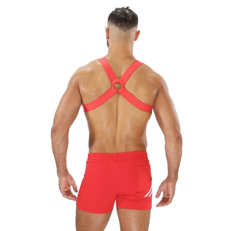 Harnais élastique FETISH X Rouge