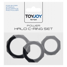 Lot de 3 Cockrings Silicone POWER HALO Noirs 2