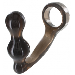 Plug + Cockring POWER DUO 9 x 4 cm | Anneau 40mm Gris