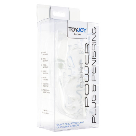 Plug + Cockring POWER DUO 9 x 4 cm | Anneau 40mm Transparent