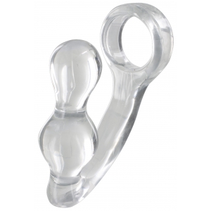 Plug + Cockring POWER DUO 9 x 4 cm | Anneau 40mm Transparent
