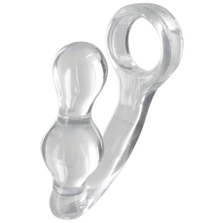Plug + Cockring POWER DUO 9 x 4 cm | Anneau 40mm Transparent