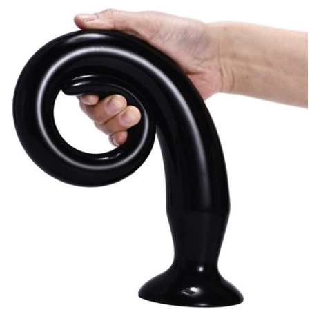 Gode long TAIL FLEX M 40 x 4.5 cm Noir