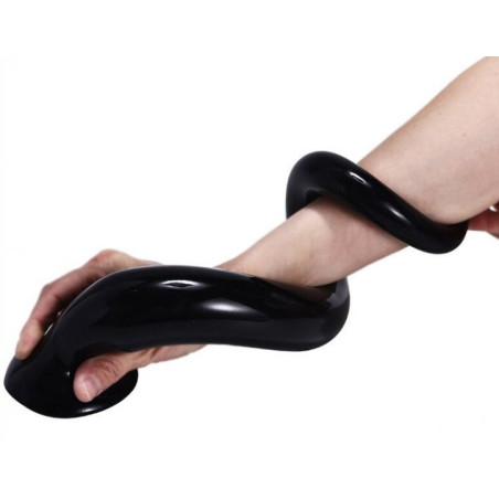Gode long TAIL FLEX M 40 x 4.5 cm Noir