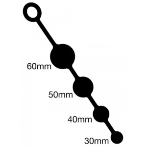 Boules Anales Silicone QUAT 35 x 6 cm Noir