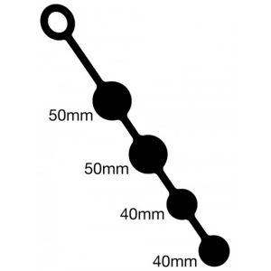 Boules Anales Silicone DUO 35 x 5 cm Noir
