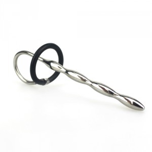 Penis Plug Metal de 10cm de long pour 8mm de large avec glans ring