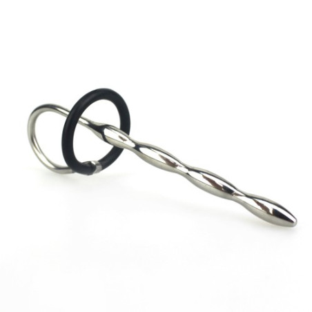 Penis Plug Metal de 10cm de long pour 8mm de large avec glans ring