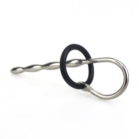 Penis Plug Metal de 10cm de long pour 8mm de large avec glans ring 2