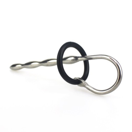 Penis Plug Metal de 10cm de long pour 8mm de large avec glans ring