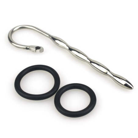 Penis Plug Metal de 10cm de long pour 8mm de large avec glans ring