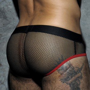 Fetish Mesh Brief Rouge