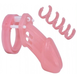 Cage de chasteté LOCKY 8 x 3.3 cm Rose 2