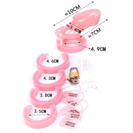 Cage de chasteté LOCKY 8 x 3.3 cm Rose