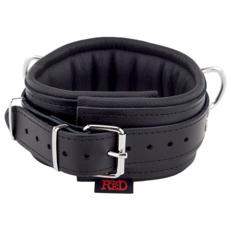 Collier rembourré en cuir avec Anneaux D Noir 