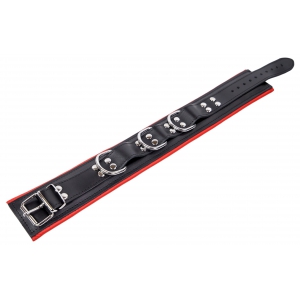 Collier rembourré en cuir 3 Anneaux D Rouge