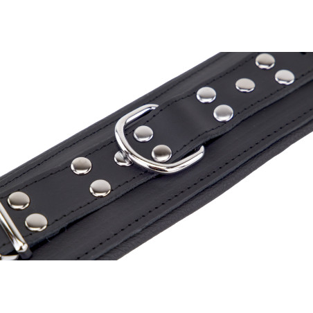 Menottes en cuir Rembourrées pour Chevilles Noir