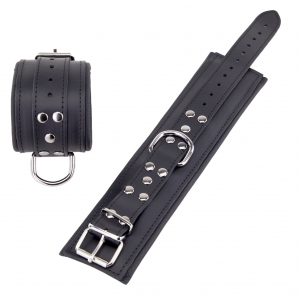 Menottes en cuir Rembourrées pour Chevilles Noir