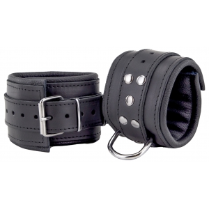 Menottes en cuir Rembourrées pour Chevilles Noir