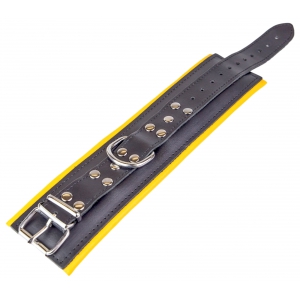 Menottes en cuir rembourrées pour Chevilles Noir-Jaune